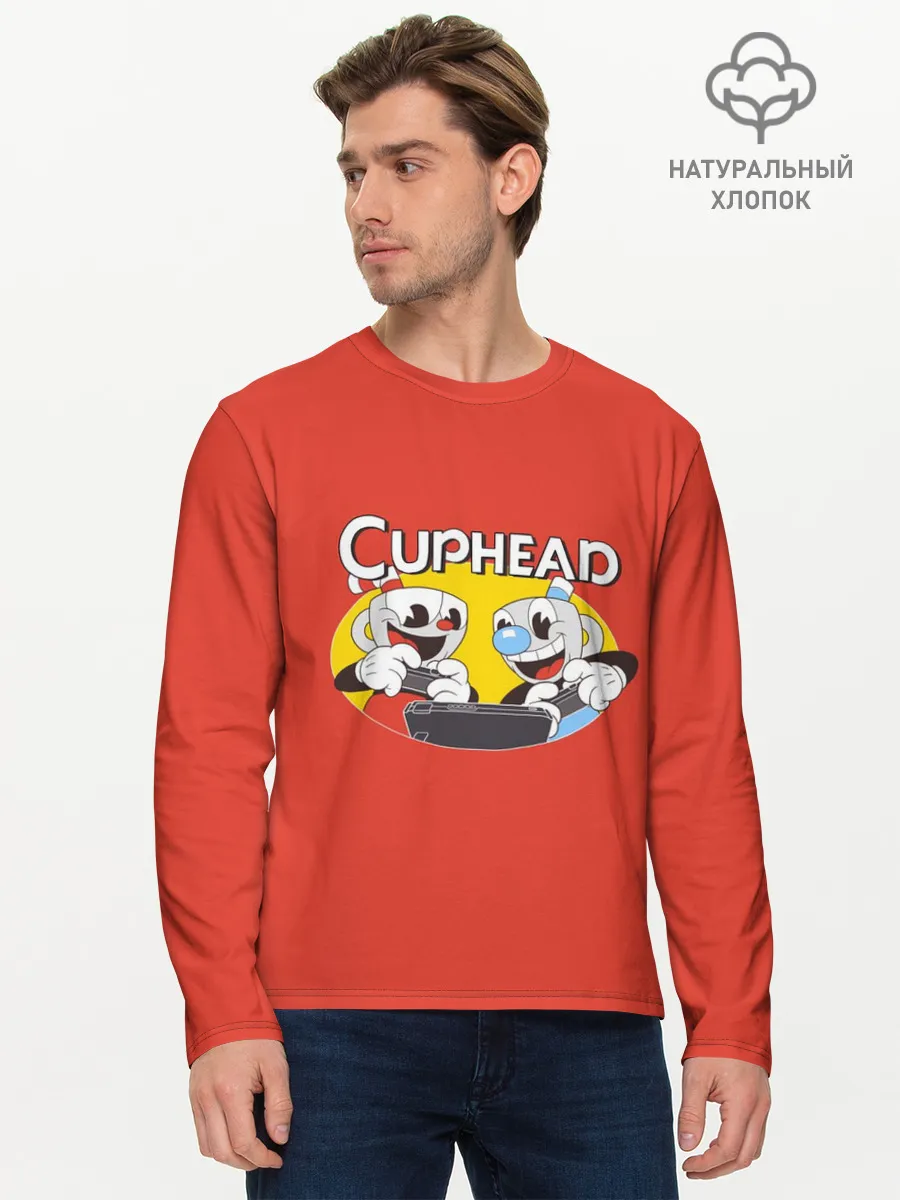 Мужской лонгслив базовый / Cuphead