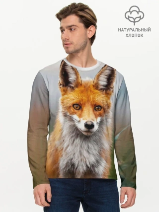 Мужской лонгслив базовый / рыжая лисица