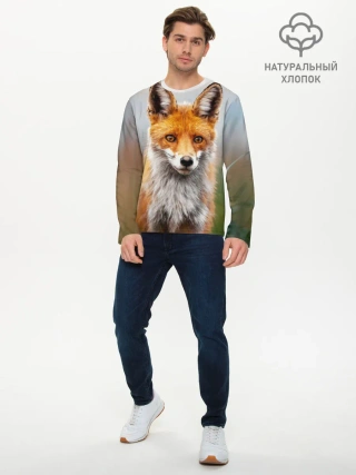 Мужской лонгслив базовый / рыжая лисица