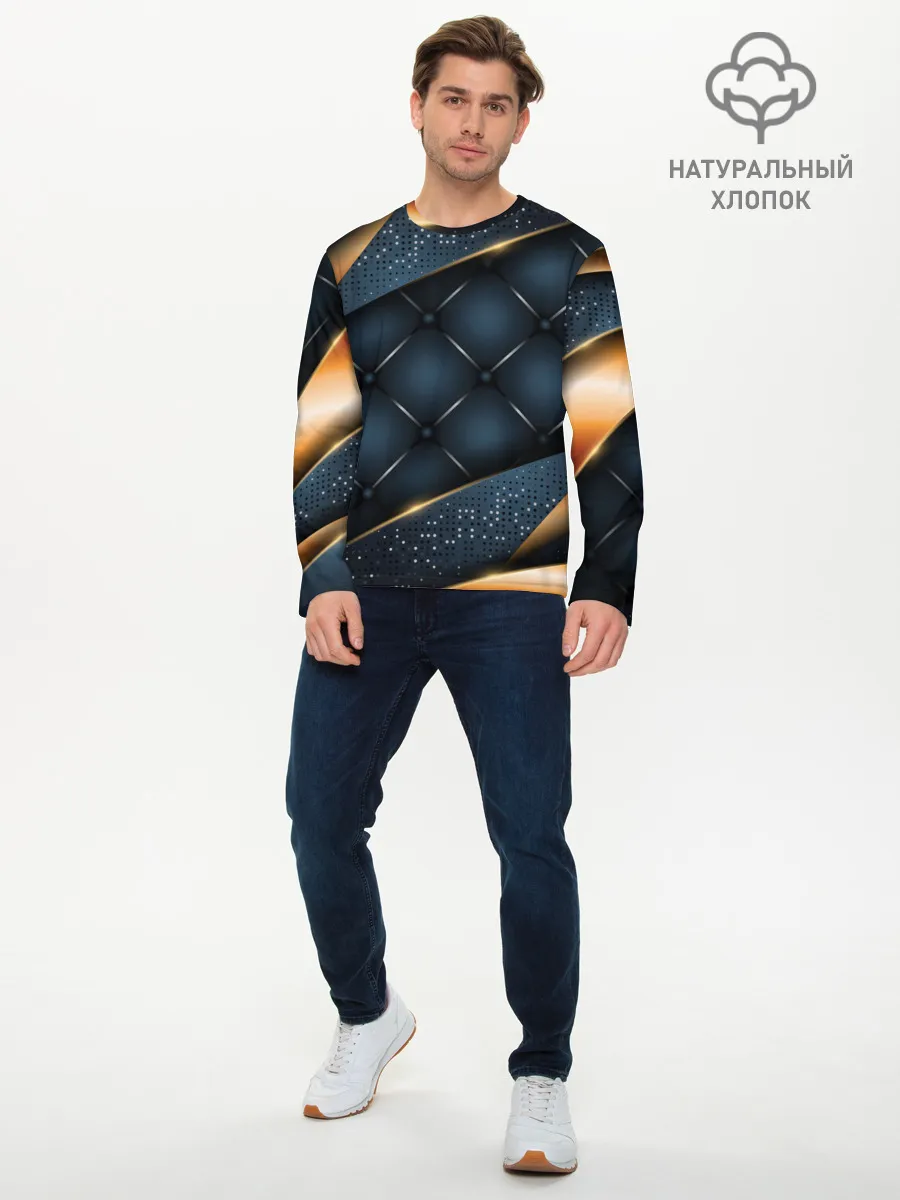 Мужской лонгслив базовый / 3D VIP GOLD CORNERS