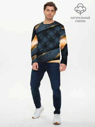 Мужской лонгслив базовый / 3D VIP GOLD CORNERS