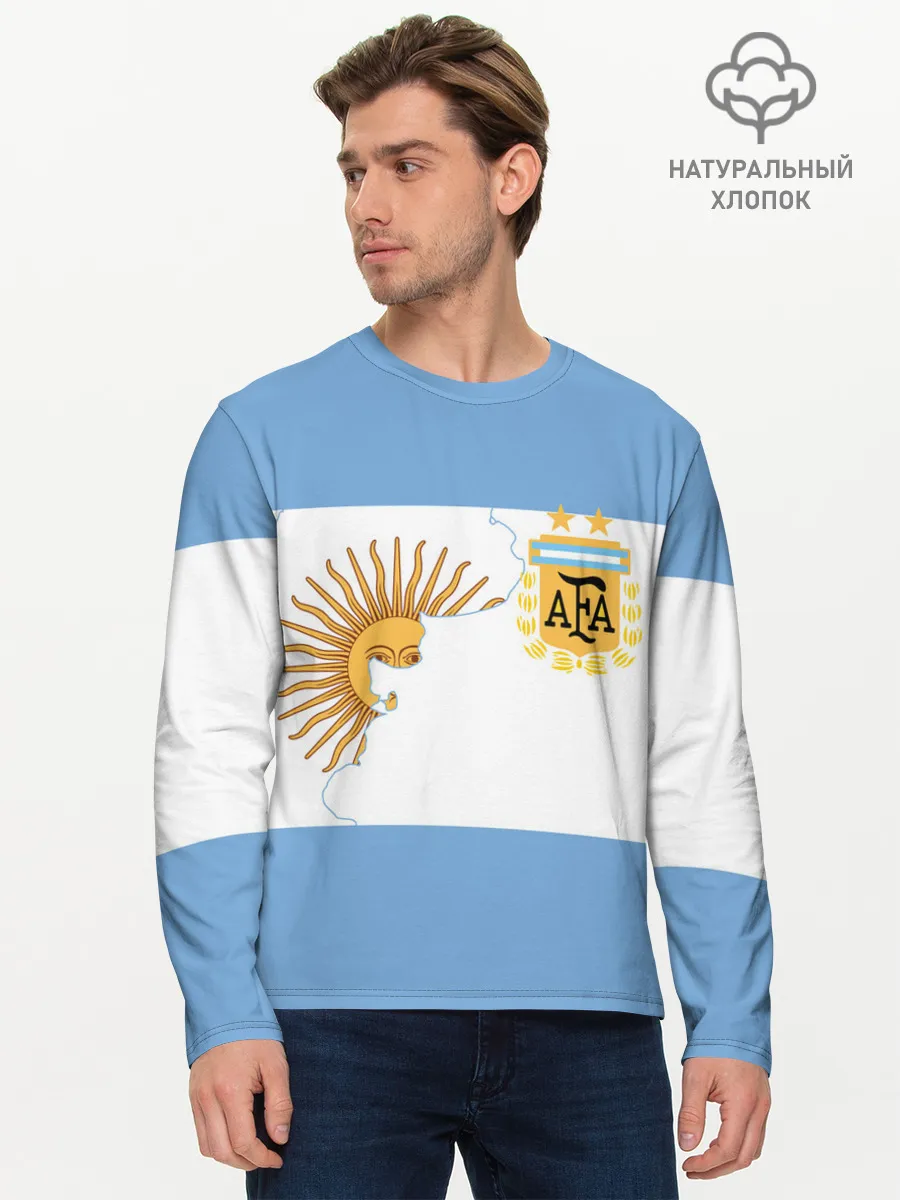 Мужской лонгслив базовый / Сборная Аргентины
