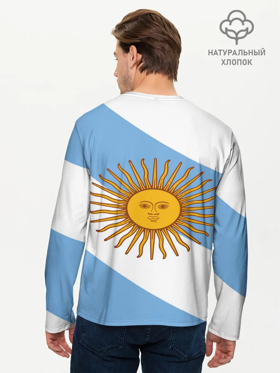Мужской лонгслив базовый / Сборная Аргентины + спина