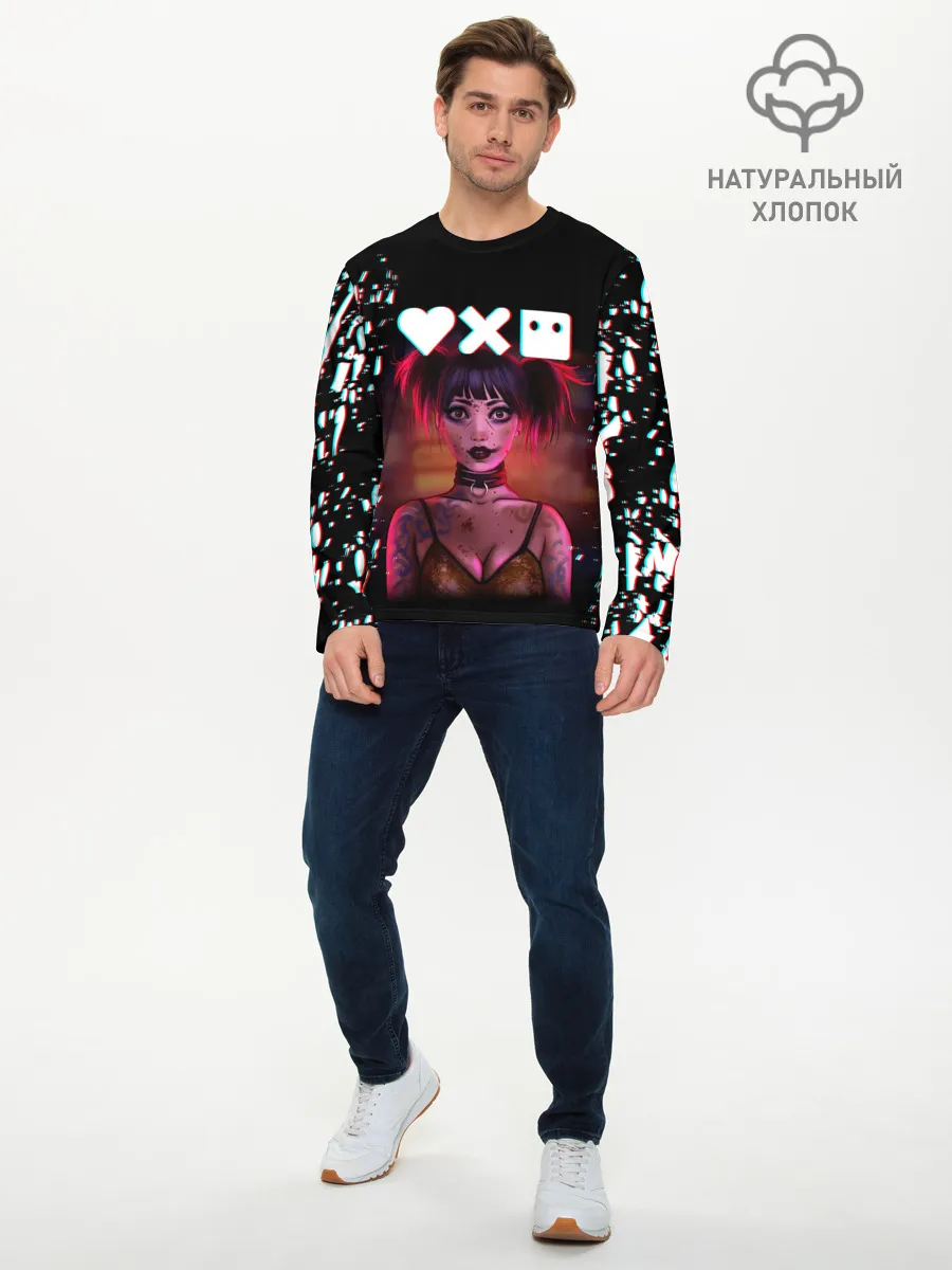 Мужской лонгслив базовый / Love, Death and Robots | Lora Glitch