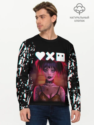 Мужской лонгслив базовый / Love, Death and Robots | Lora Glitch