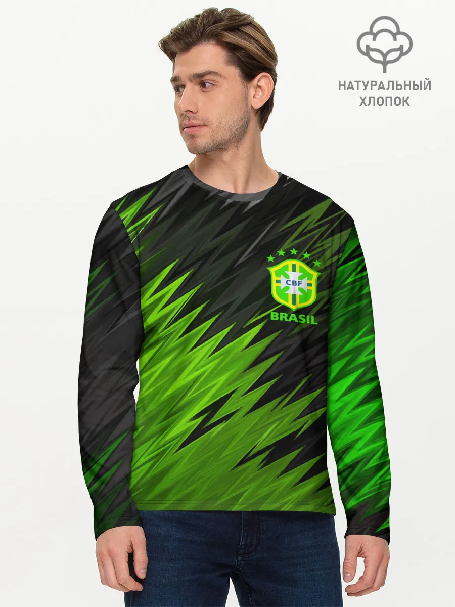 Мужской лонгслив базовый / Сборная Бразилии
