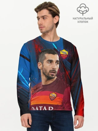 Мужской лонгслив базовый / Henrikh Mkhitaryan | Roma