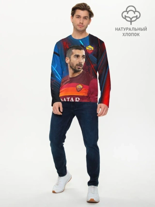 Мужской лонгслив базовый / Henrikh Mkhitaryan | Roma