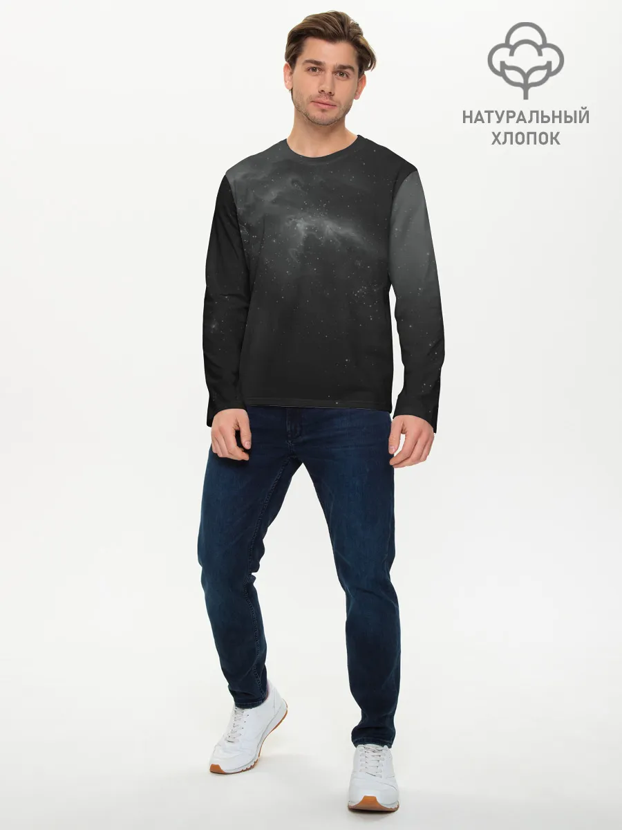 Мужской лонгслив базовый / Бескрайний космос
