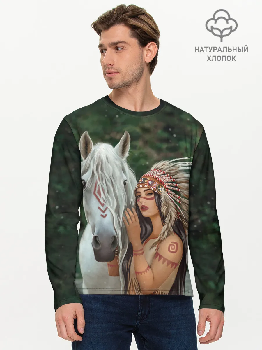 Мужской лонгслив базовый / Дочь вождя