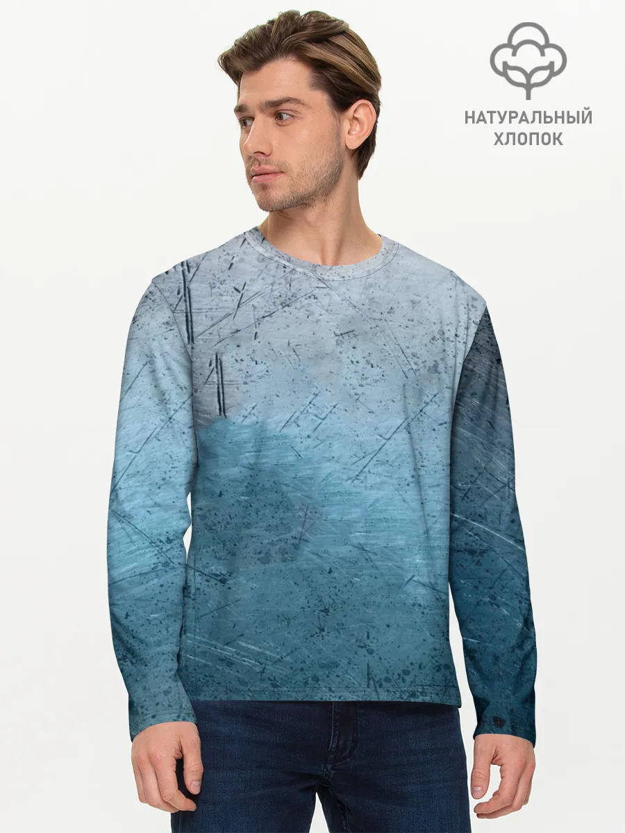 Мужской лонгслив базовый / Blue Glass