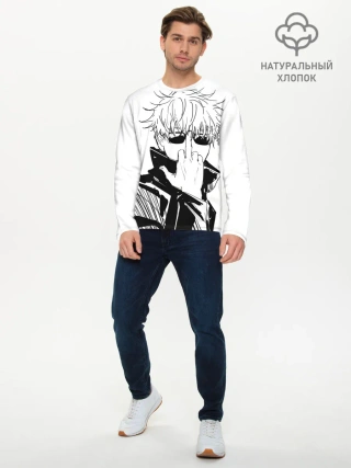 Мужской лонгслив базовый / Магическая битва | Годжо
