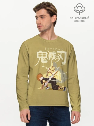 Мужской лонгслив базовый / Зеницу Агацума | Kimetsu no Yaiba
