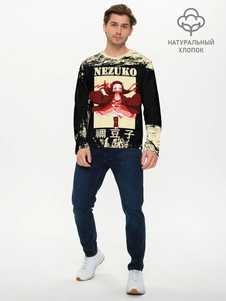 Мужской лонгслив базовый / NEZUKO | Kimetsu no Yaiba