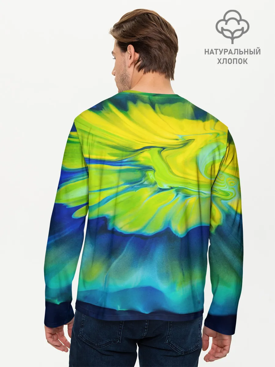 Мужской лонгслив базовый / Разводы яркой краски