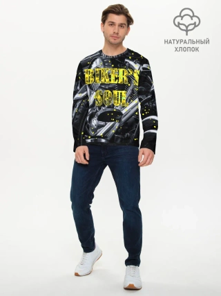 Мужской лонгслив базовый / Bikers Soul | Душа байкера