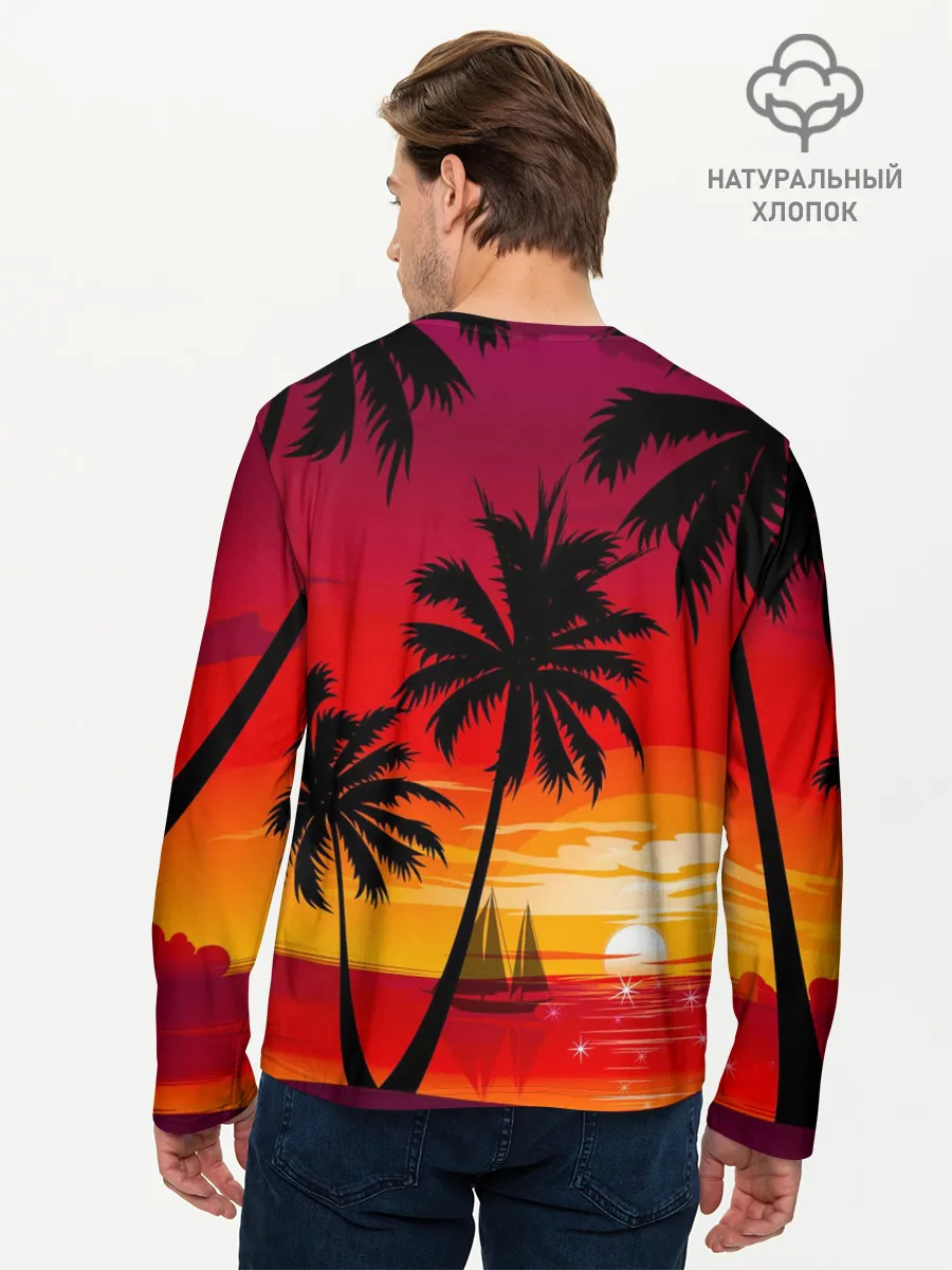 Мужской лонгслив базовый / Гавайский закат