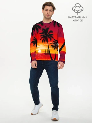 Мужской лонгслив базовый / Гавайский закат