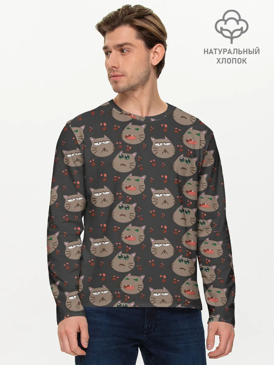 Мужской лонгслив базовый / Котомания YES