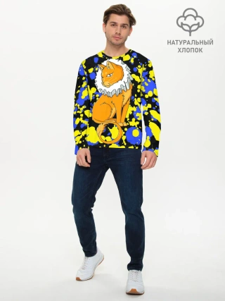 Мужской лонгслив базовый / кот аристократ