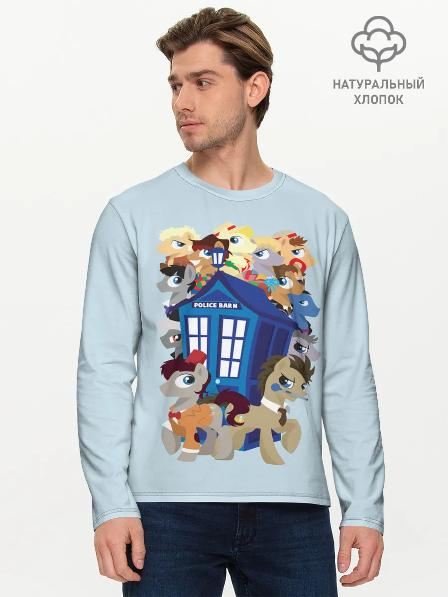 Мужской лонгслив базовый / My little pony x Doctor Who