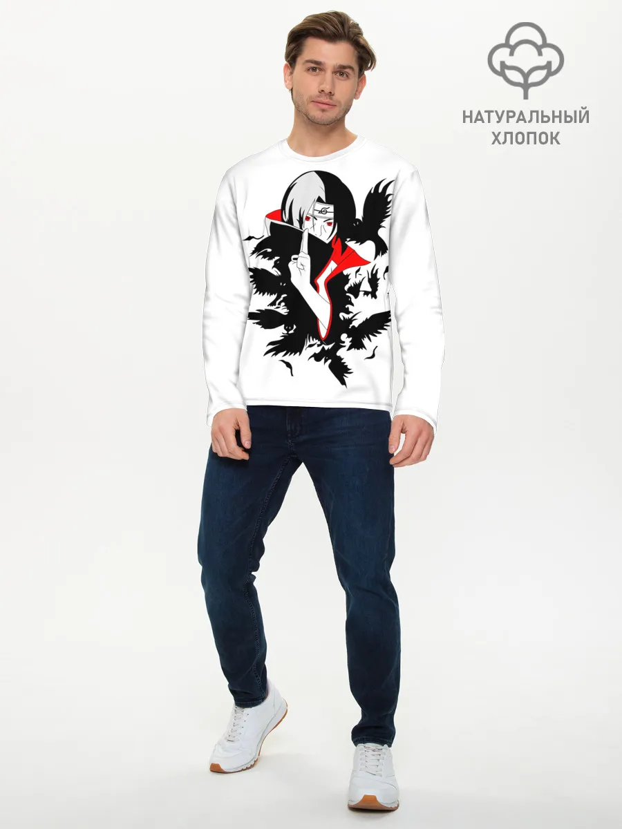 Мужской лонгслив базовый / Человек и вороны аниме