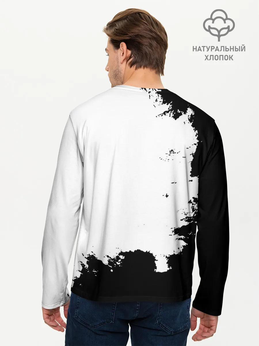 Мужской лонгслив базовый / Чёрный клевер кричащий Аста