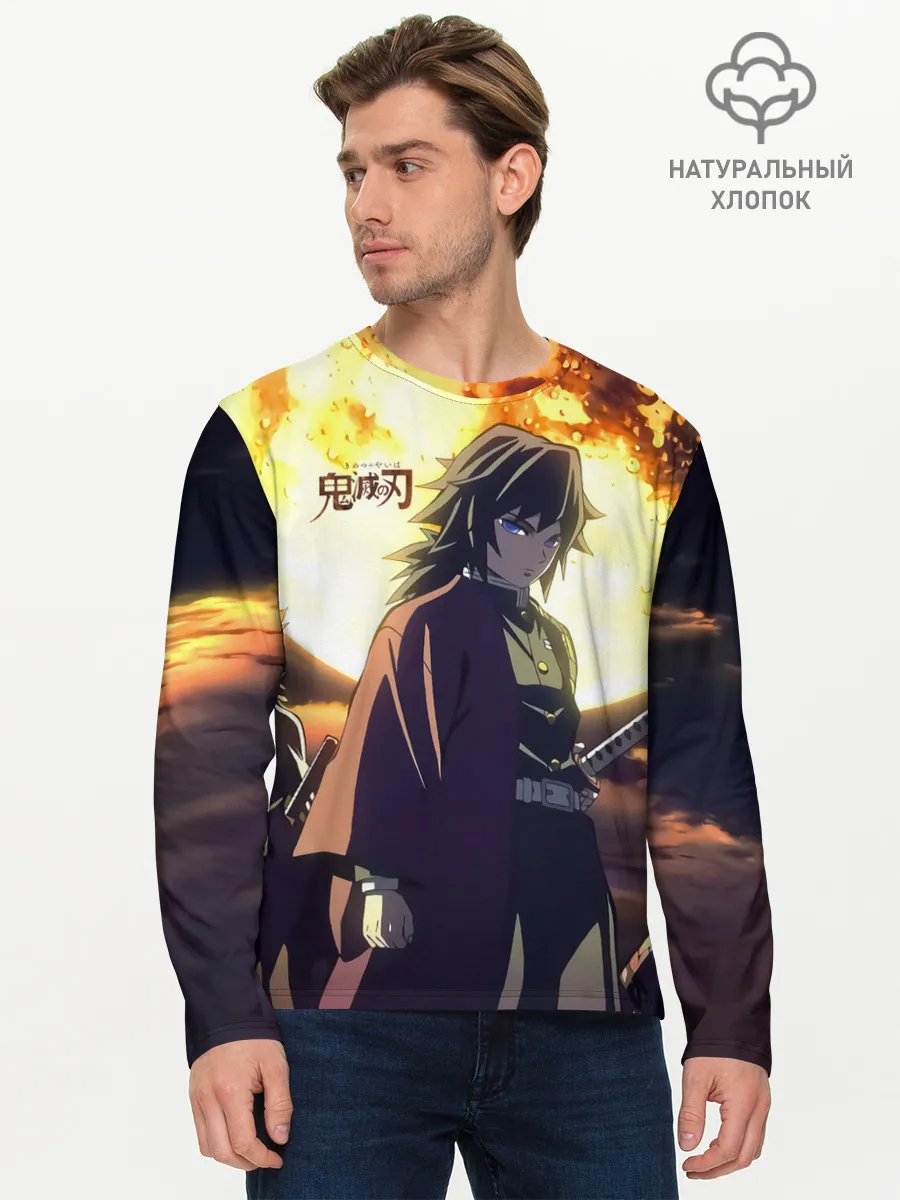 Мужской лонгслив базовый / Demon Slayer: Kimetsu no Yaiba