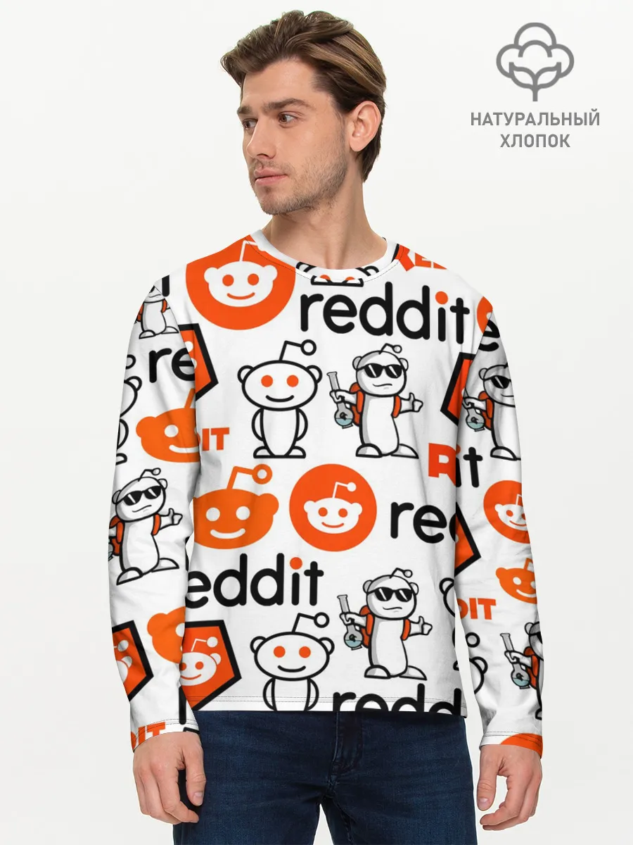Мужской лонгслив базовый / REDDIT / РЕДДИТ / ЛОГОБОМБИНГ