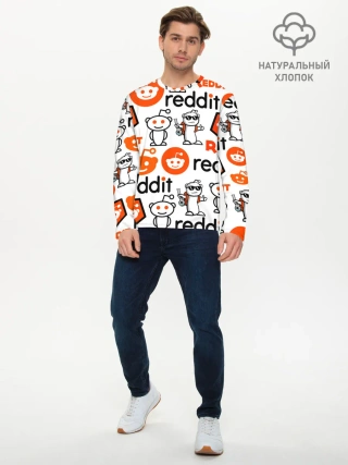 Мужской лонгслив базовый / REDDIT / РЕДДИТ / ЛОГОБОМБИНГ