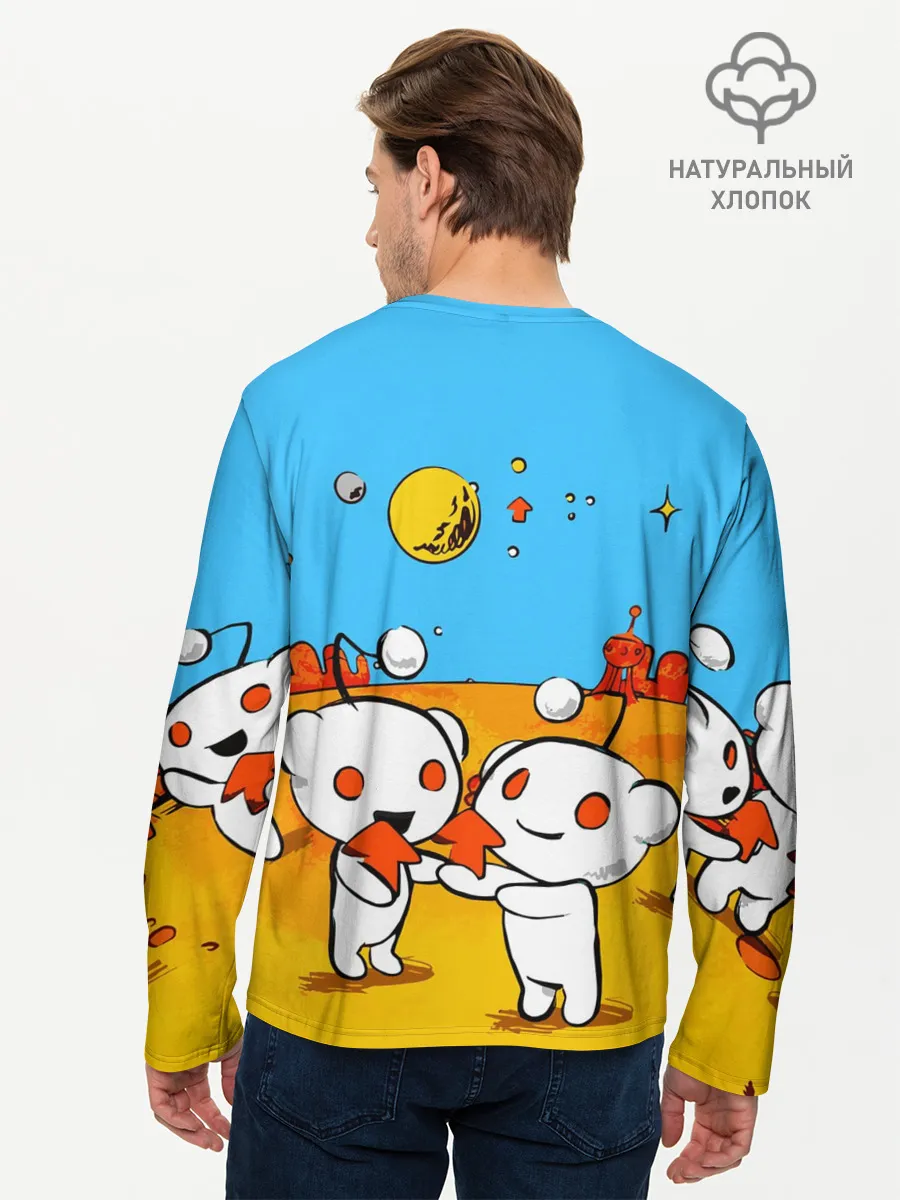 Мужской лонгслив базовый / REDDIT / РЕДДИТ / UPVOTE ART