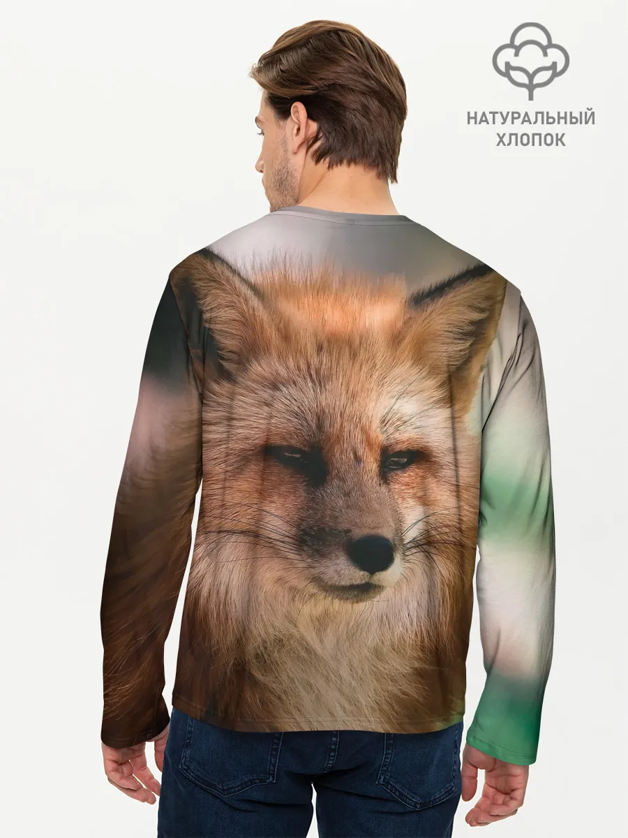 Мужской лонгслив базовый / Строгая лисица