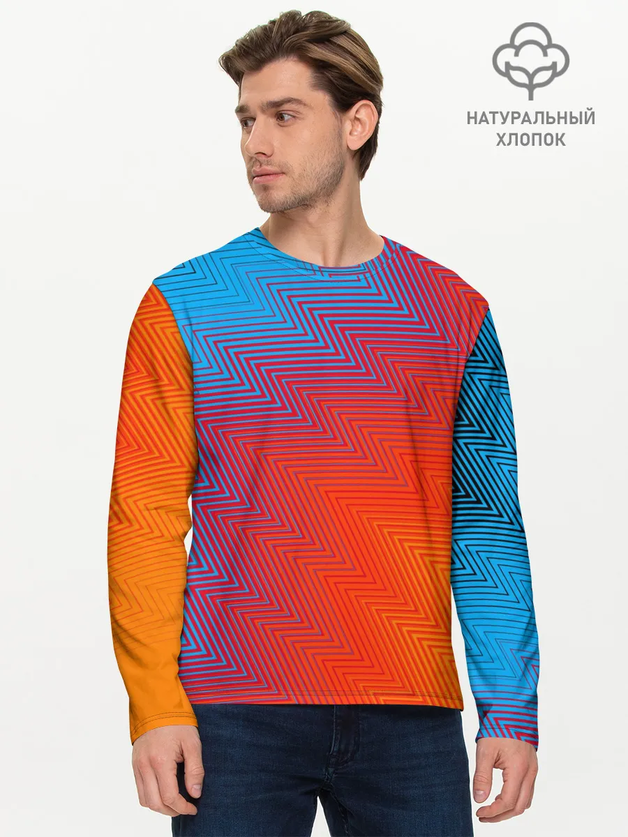 Мужской лонгслив базовый / ГРАДИЕНТ АБСТРАКЦИЯ / GRADIENT