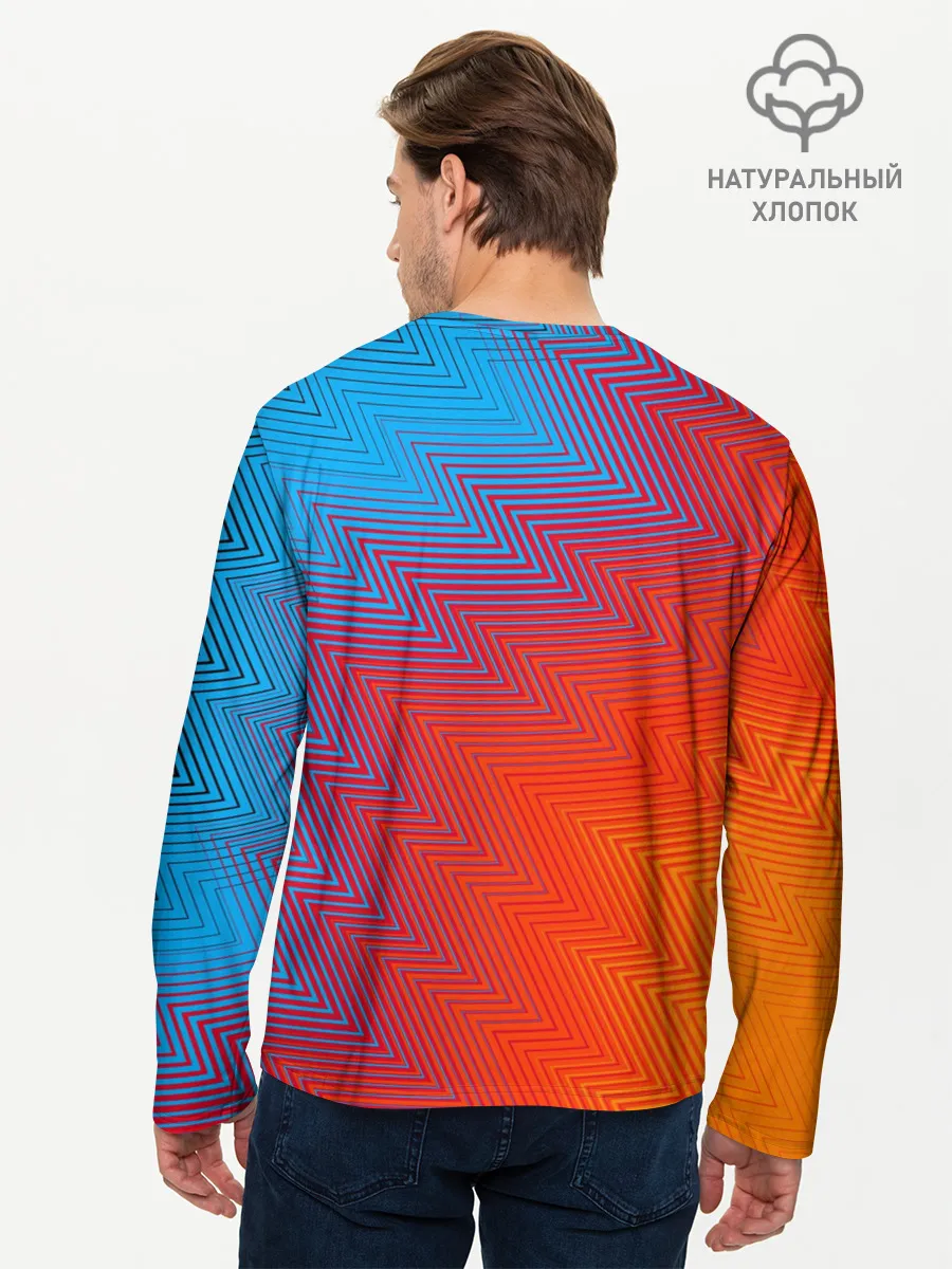 Мужской лонгслив базовый / ГРАДИЕНТ АБСТРАКЦИЯ / GRADIENT