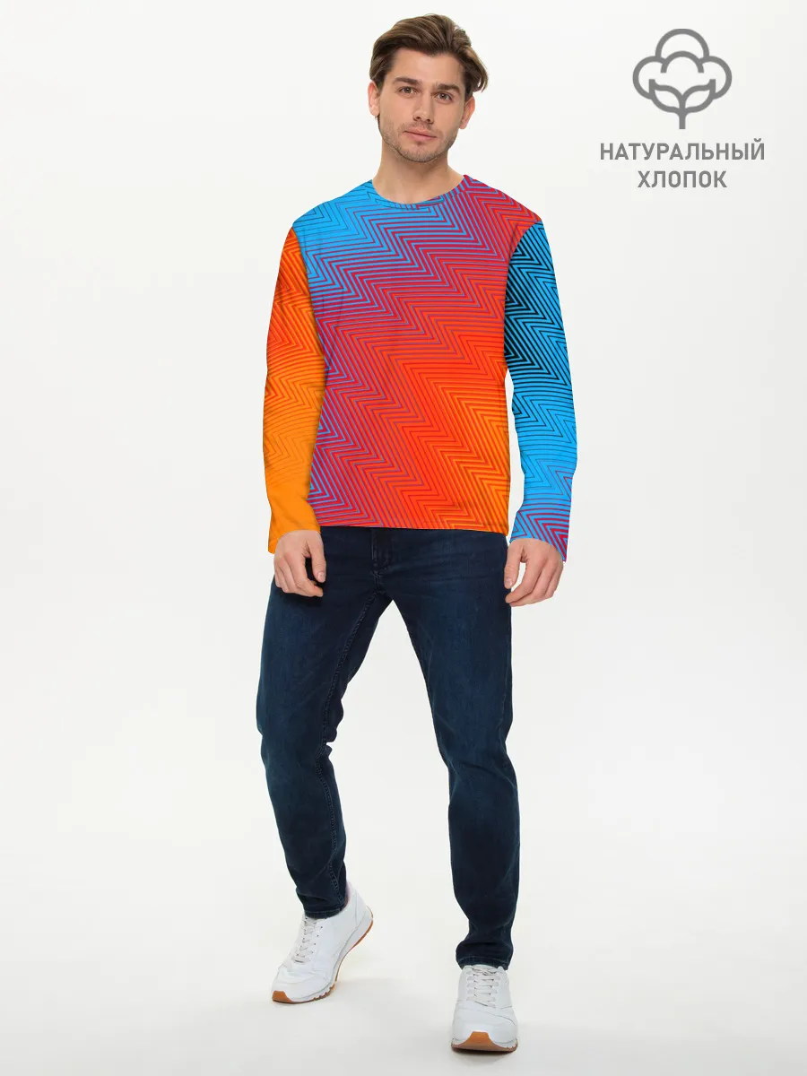 Мужской лонгслив базовый / ГРАДИЕНТ АБСТРАКЦИЯ / GRADIENT