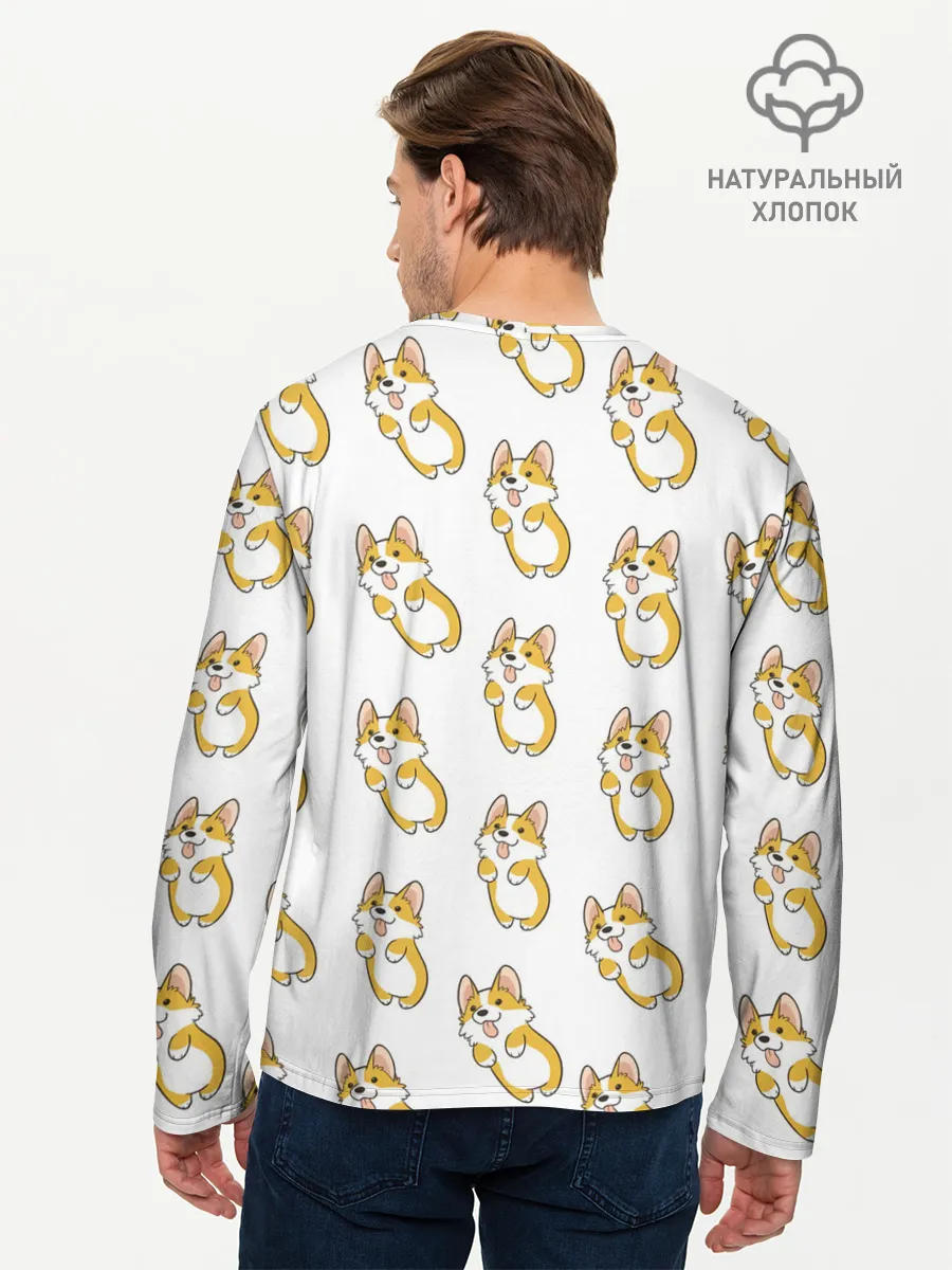 Мужской лонгслив базовый / Собаки | Корги