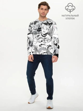 Мужской лонгслив базовый / Ахегао/Ahegao парни О Чан У