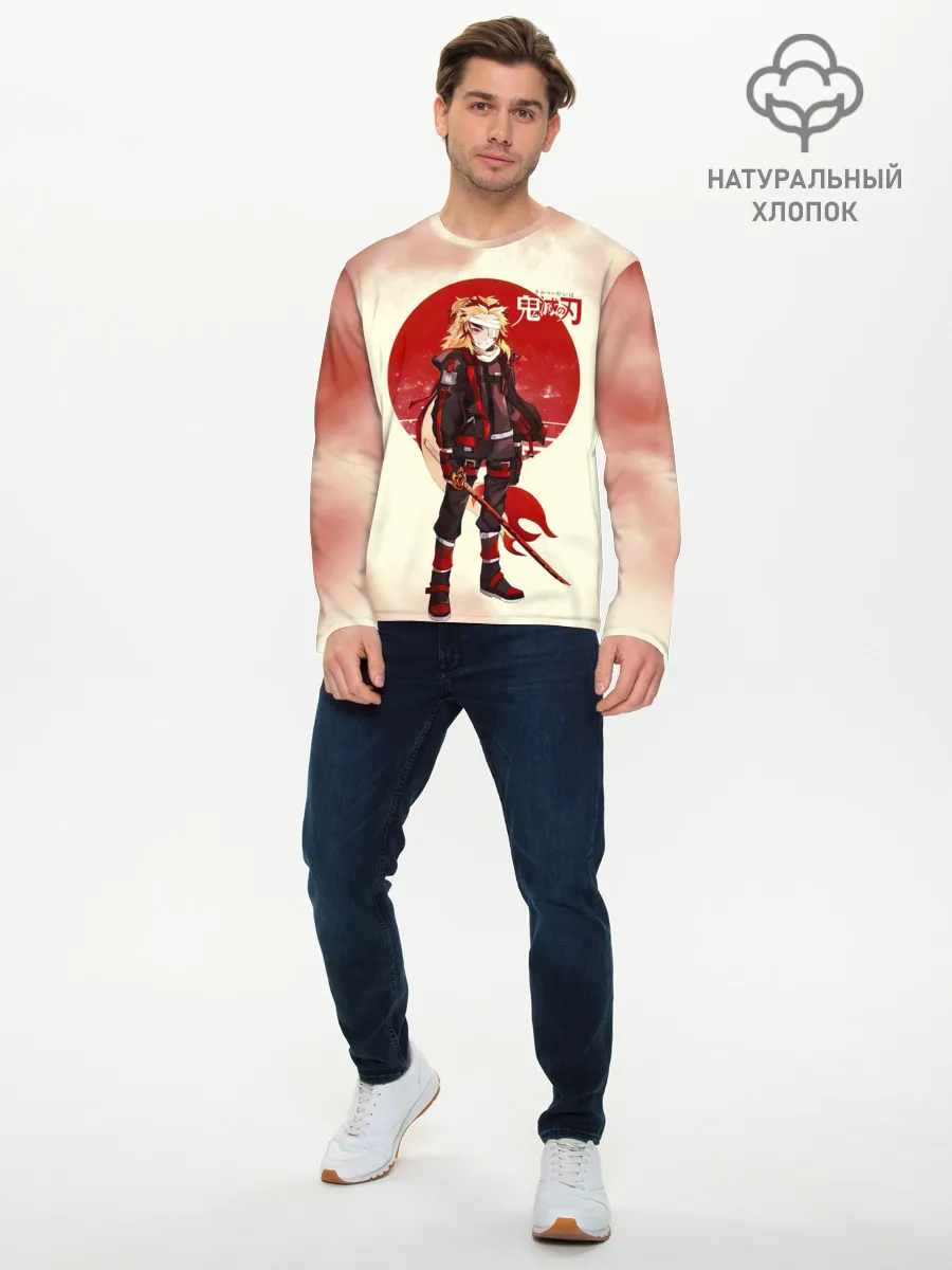 Мужской лонгслив базовый / Кенджиро Ренгоку Kimetsu no Yaiba