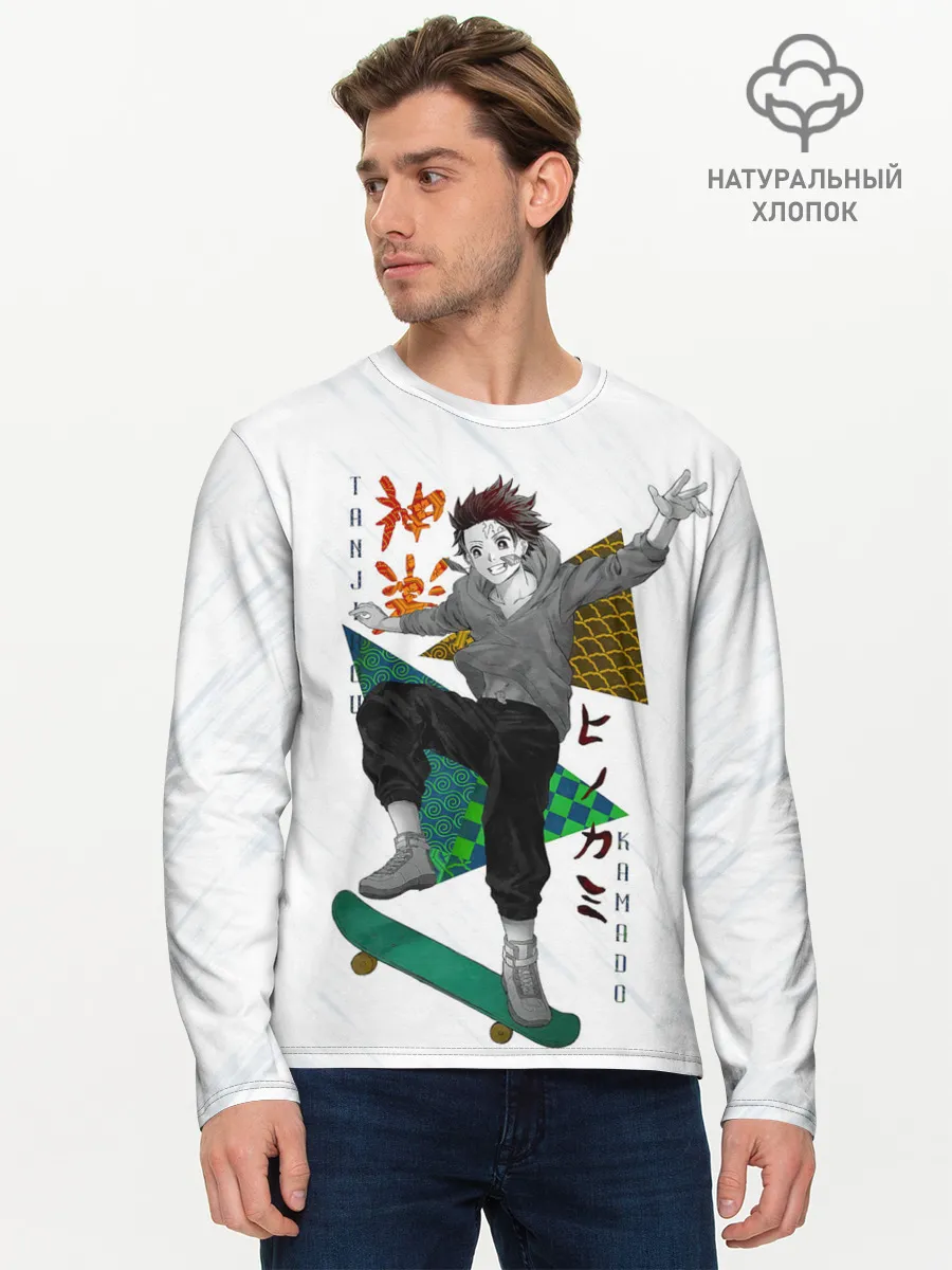 Мужской лонгслив базовый / Танджиро Камадо Kimetsu no Yaiba