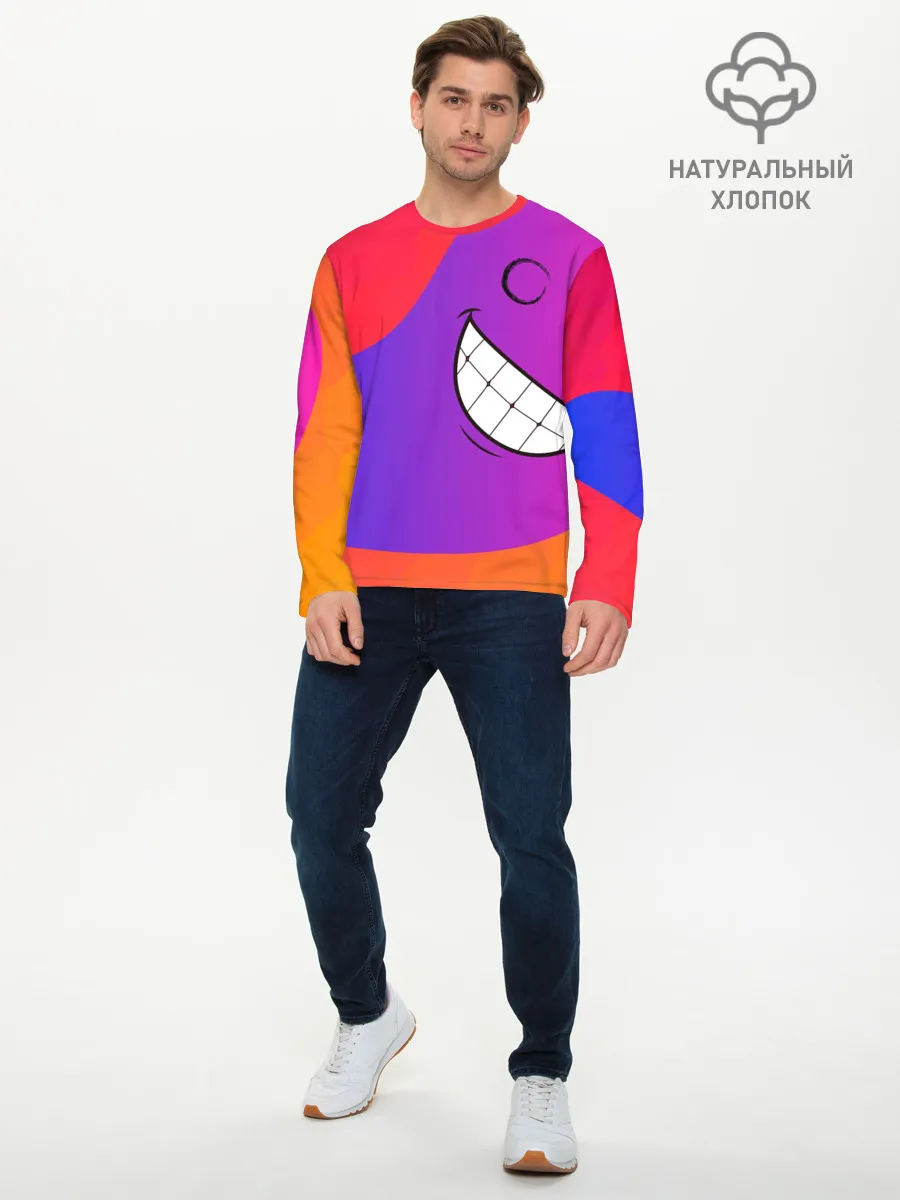 Мужской лонгслив базовый / Градиент призрак