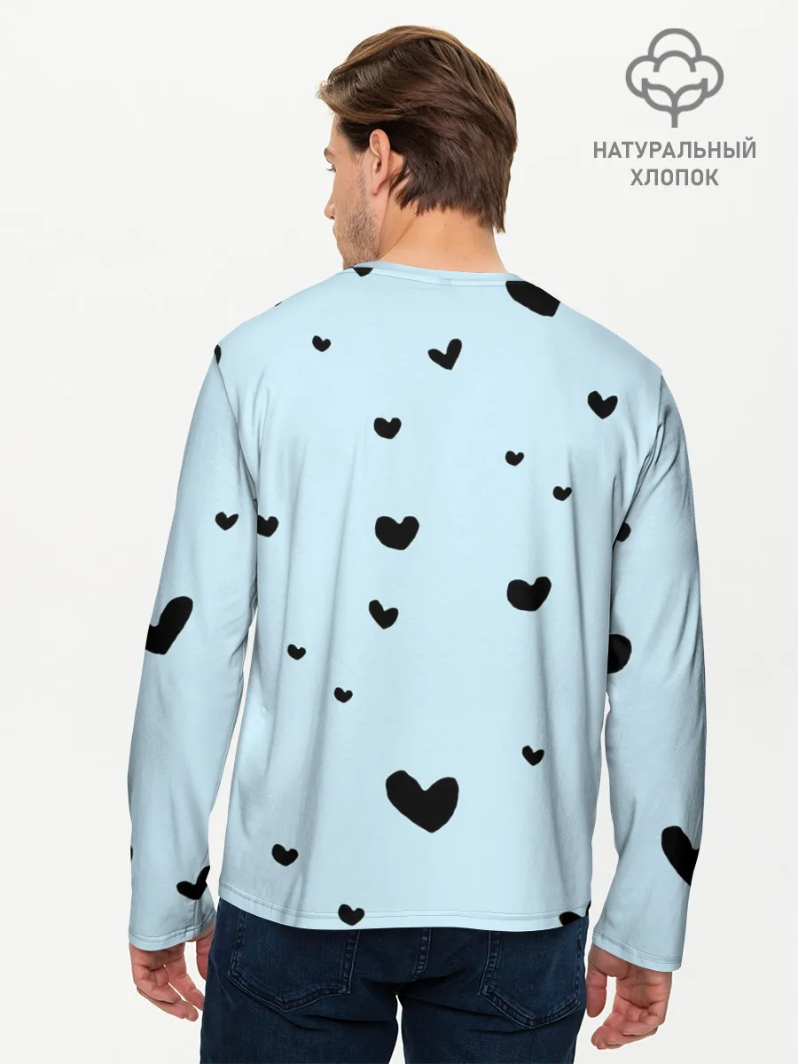 Мужской лонгслив базовый / Танджиро Камадо черные сердечки