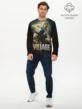 Мужской лонгслив базовый / Итан,Крис и деревня RE8