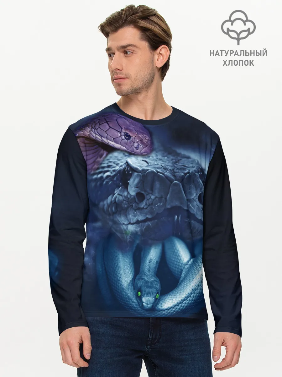 Мужской лонгслив базовый / Мифические змеи