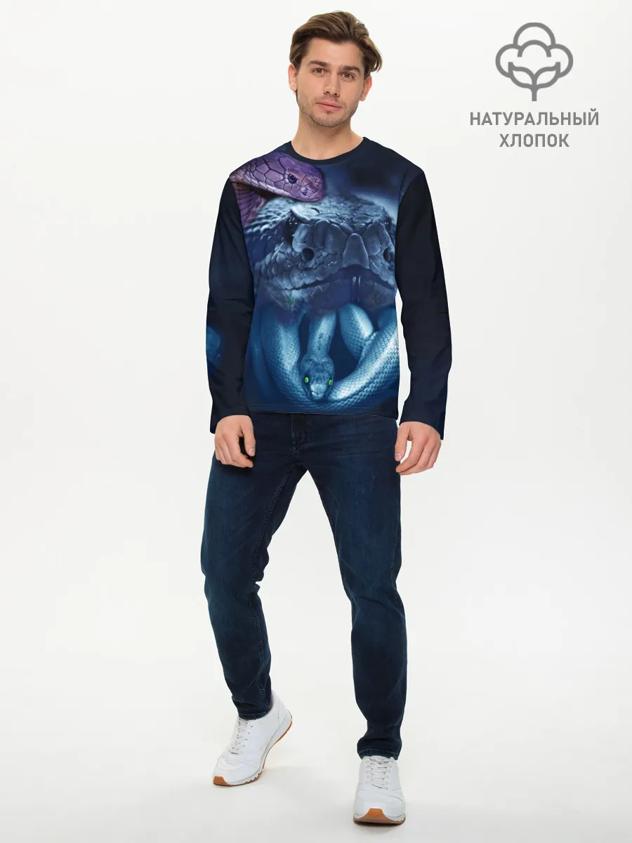 Мужской лонгслив базовый / Мифические змеи