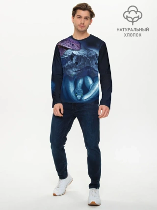 Мужской лонгслив базовый / Мифические змеи