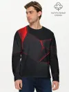 Мужской лонгслив базовый / Красные плиты 3D