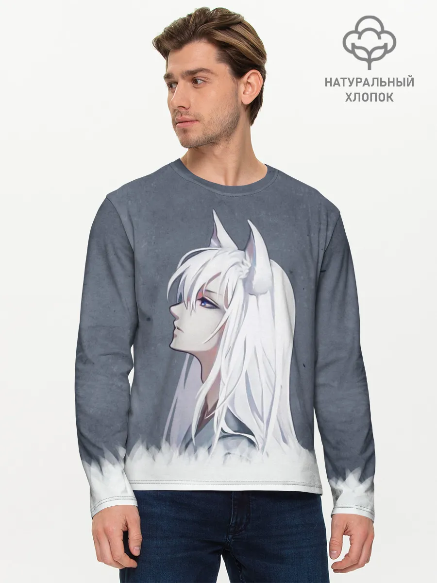 Мужской лонгслив базовый / Демон-лис Томоэ