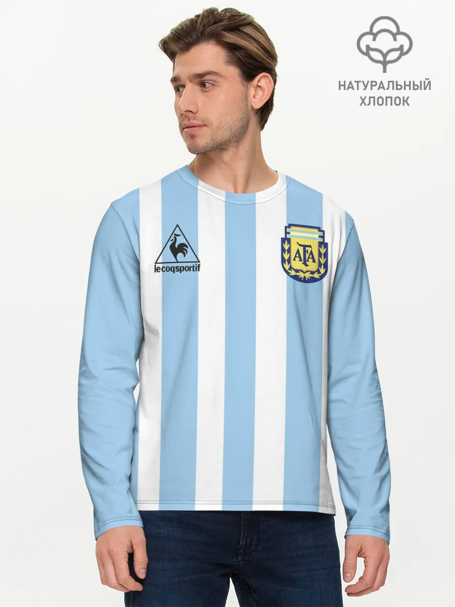 Мужской лонгслив базовый / Форма Марадоны с автографом