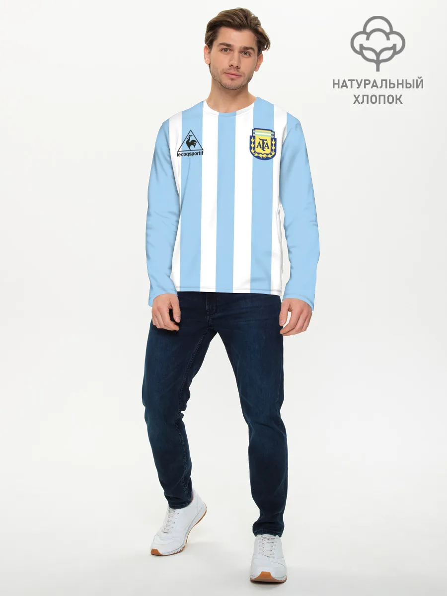 Мужской лонгслив базовый / Форма Марадоны с автографом