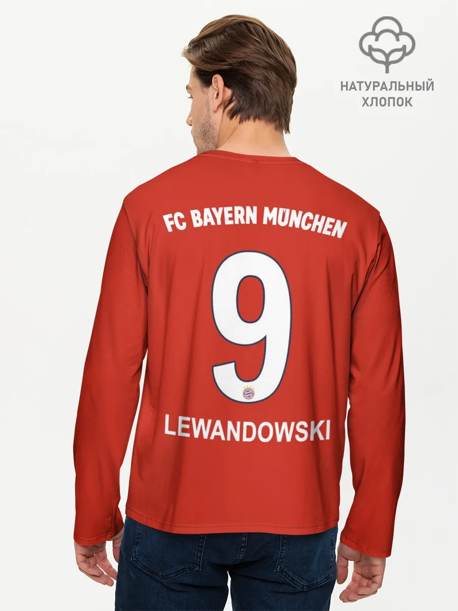 Мужской лонгслив базовый / Роберт Левандовски 9